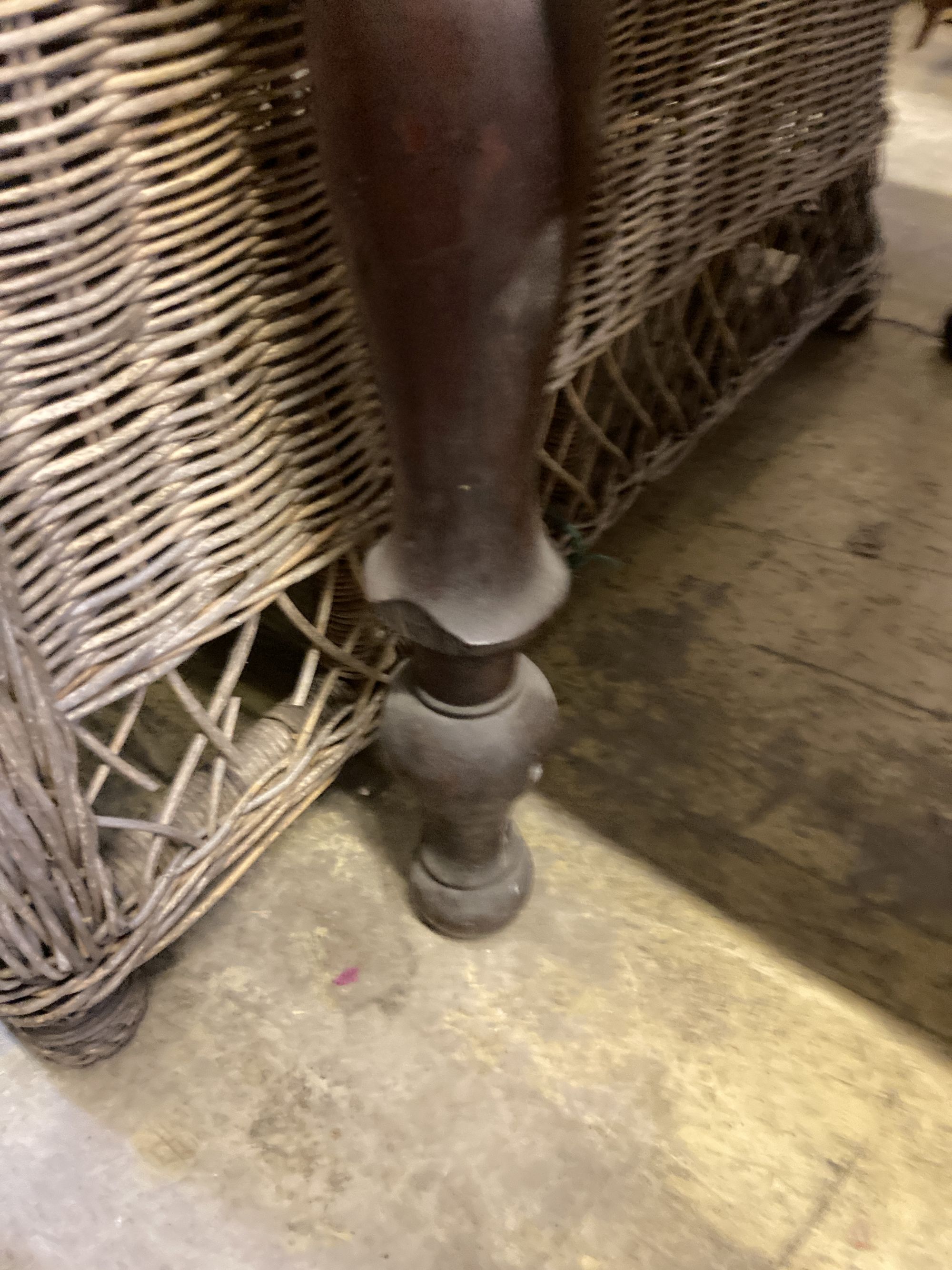 A Victorian mahogany rectangular kitchen table with associated beech top, length 150cm, depth 86cm, height 80cm